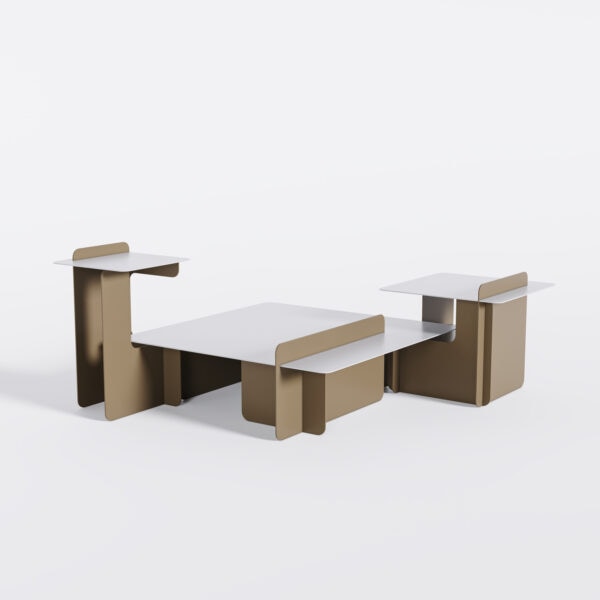 Set 3 Tables - Metal Cream (1)