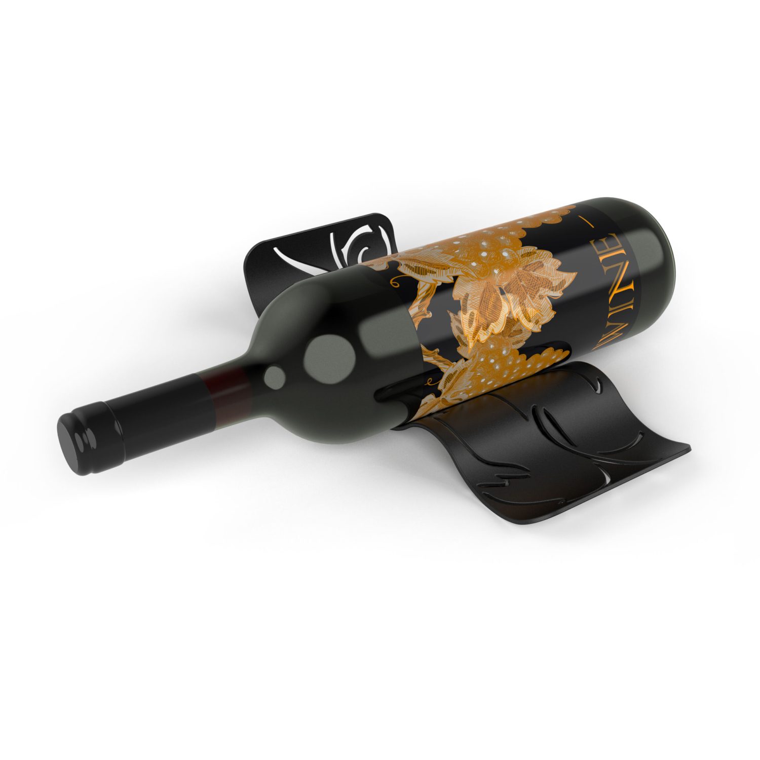 Suporte com Garrafa_ Padrão Orgânico_Noir900sable Suporte com Garrafa_ Padrão Orgânico_Noir900sable